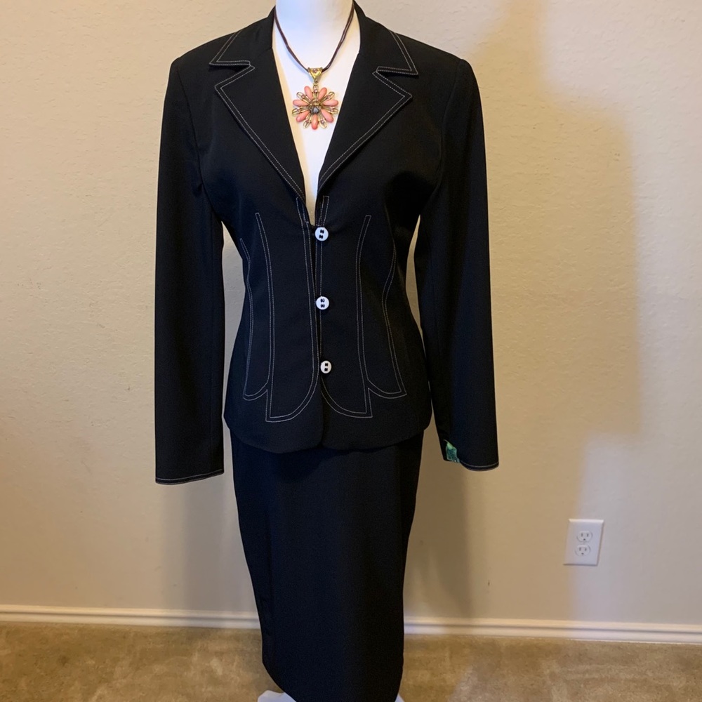 Black jacket and skirt set